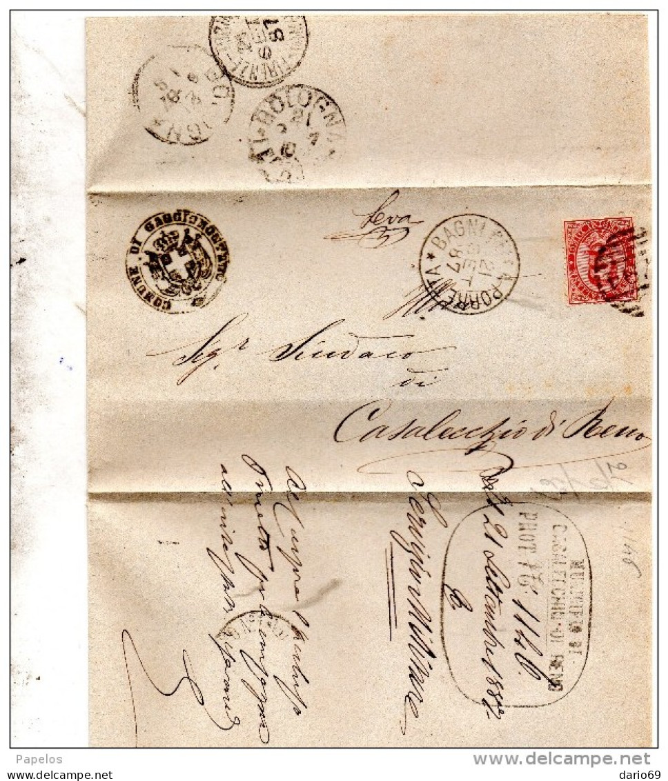 1887 LETTERA CON ANNULLO BAGNI DELLA PORRETTA BOLOGNA - Storia Postale