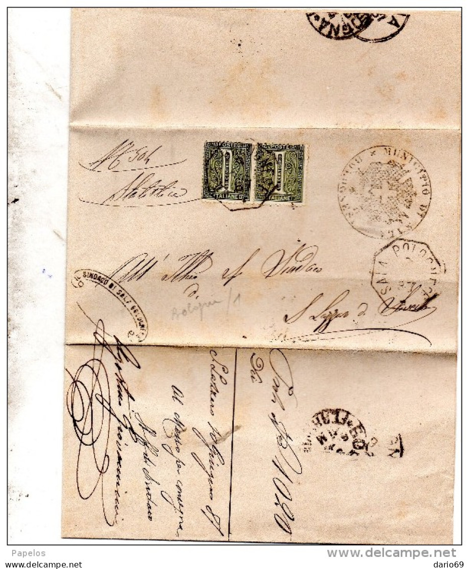 1889 LETTERA CON ANNULLO SALA BOLOGNESE BOLOGNA - Storia Postale