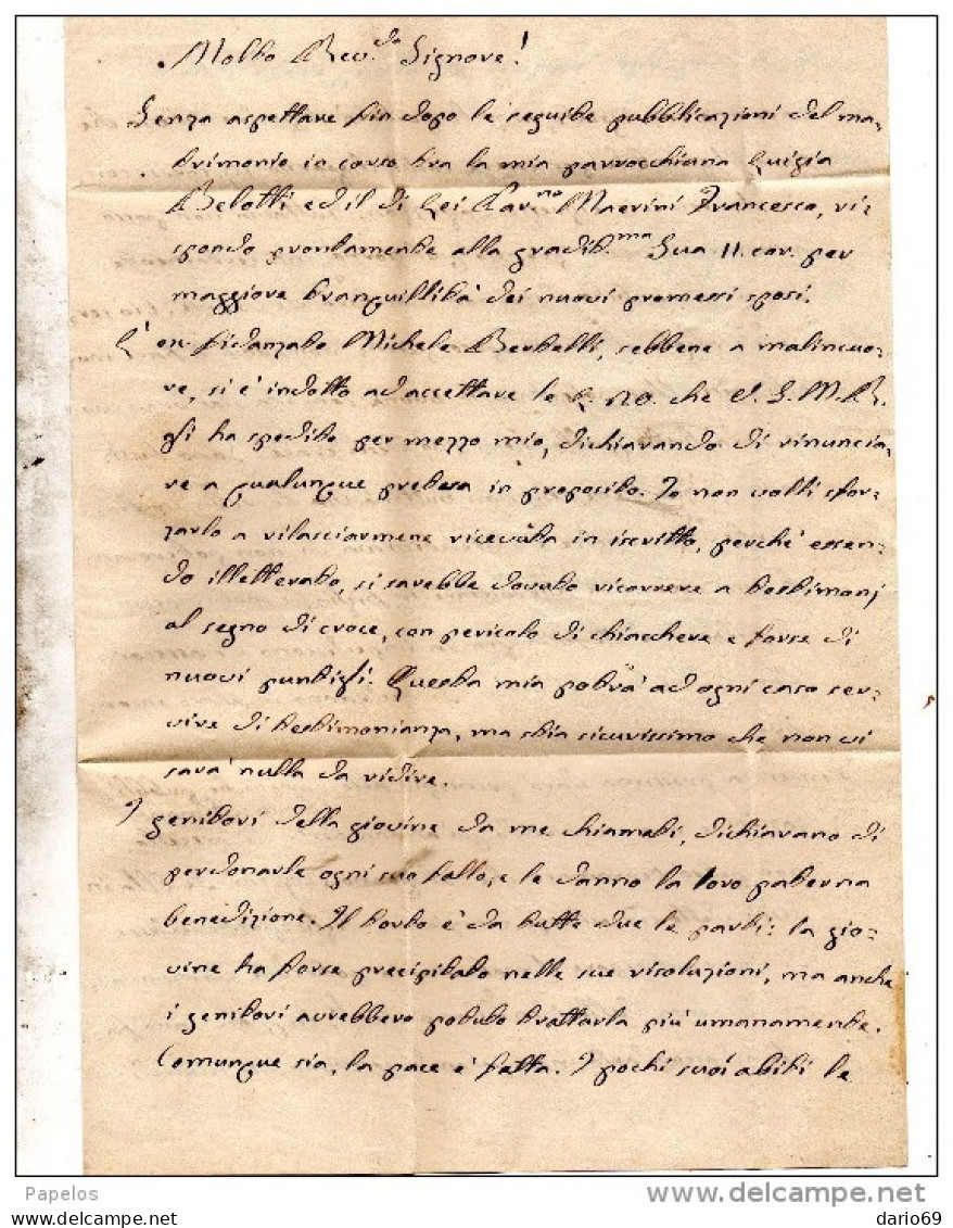 1872 LETTERA CON ANNULLO SARNICO BERGAMO - Storia Postale