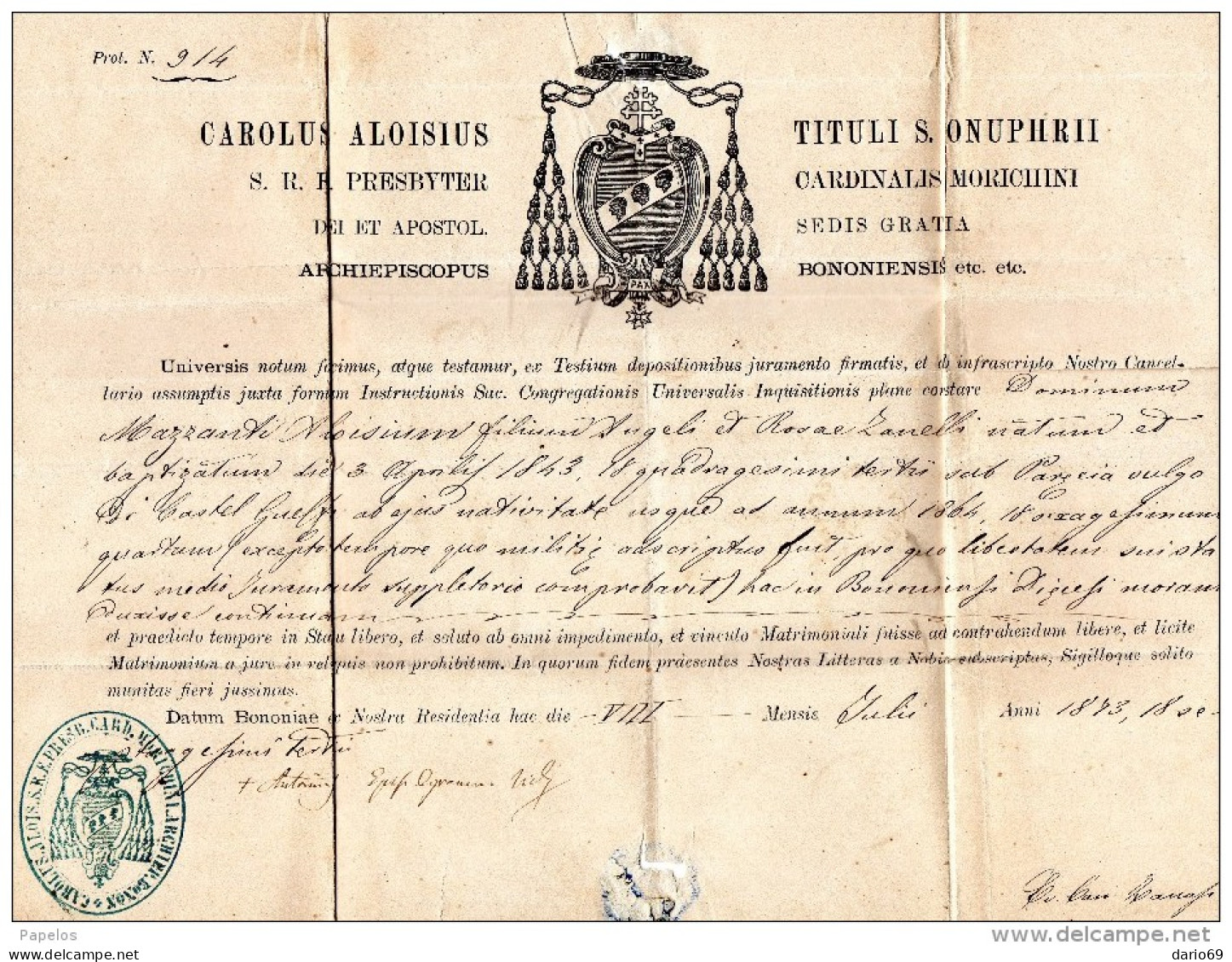 1873 LETTERA CON ANNULLO CASTEL SAN PIETRO BOLOGNA + IMOLA - Poststempel