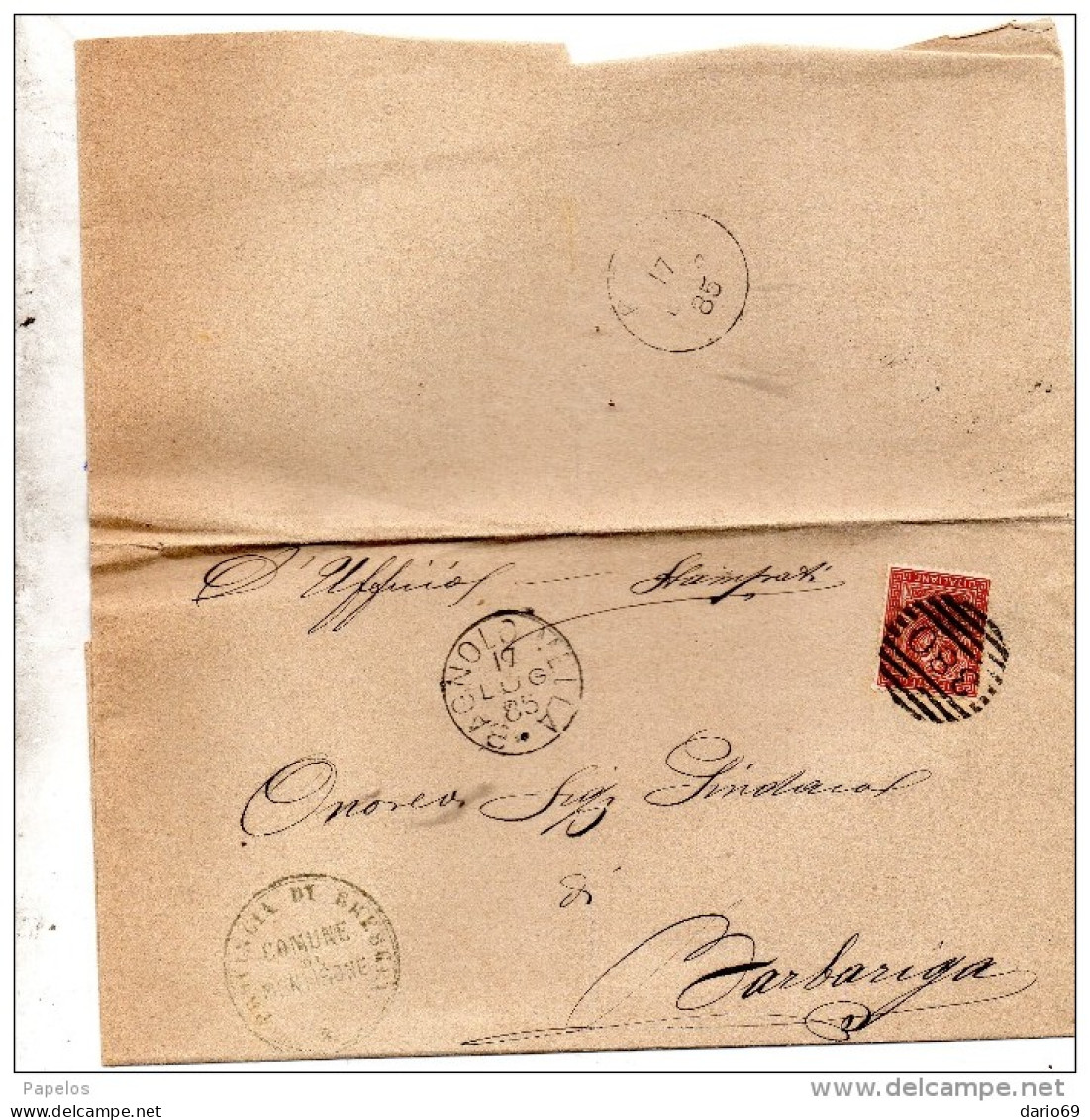 1885 LETTERA CON ANNULLO BAGNOLO MELLA BRESCIA - Marcofilie