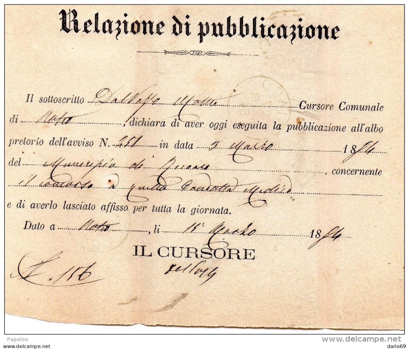 1884 LETTERA CON ANNULLO ASIAGO VICENZA + RECOARO - Marcophilia