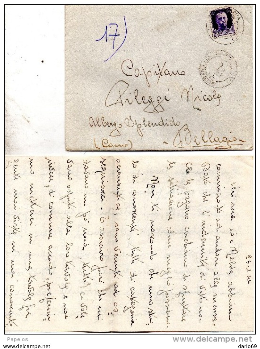 1944 LETTERA  CON ANNULLO BASSANO DEL GRAPPA VICENZA - Marcophilie