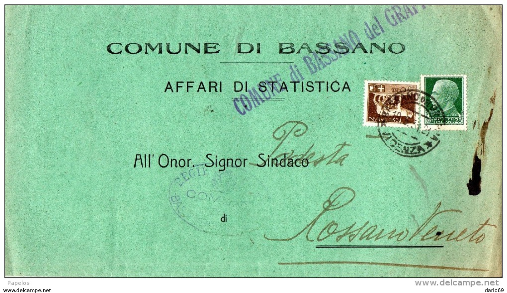 1931   LETTERA CON ANNULLO BASSANO VICENZA - Storia Postale