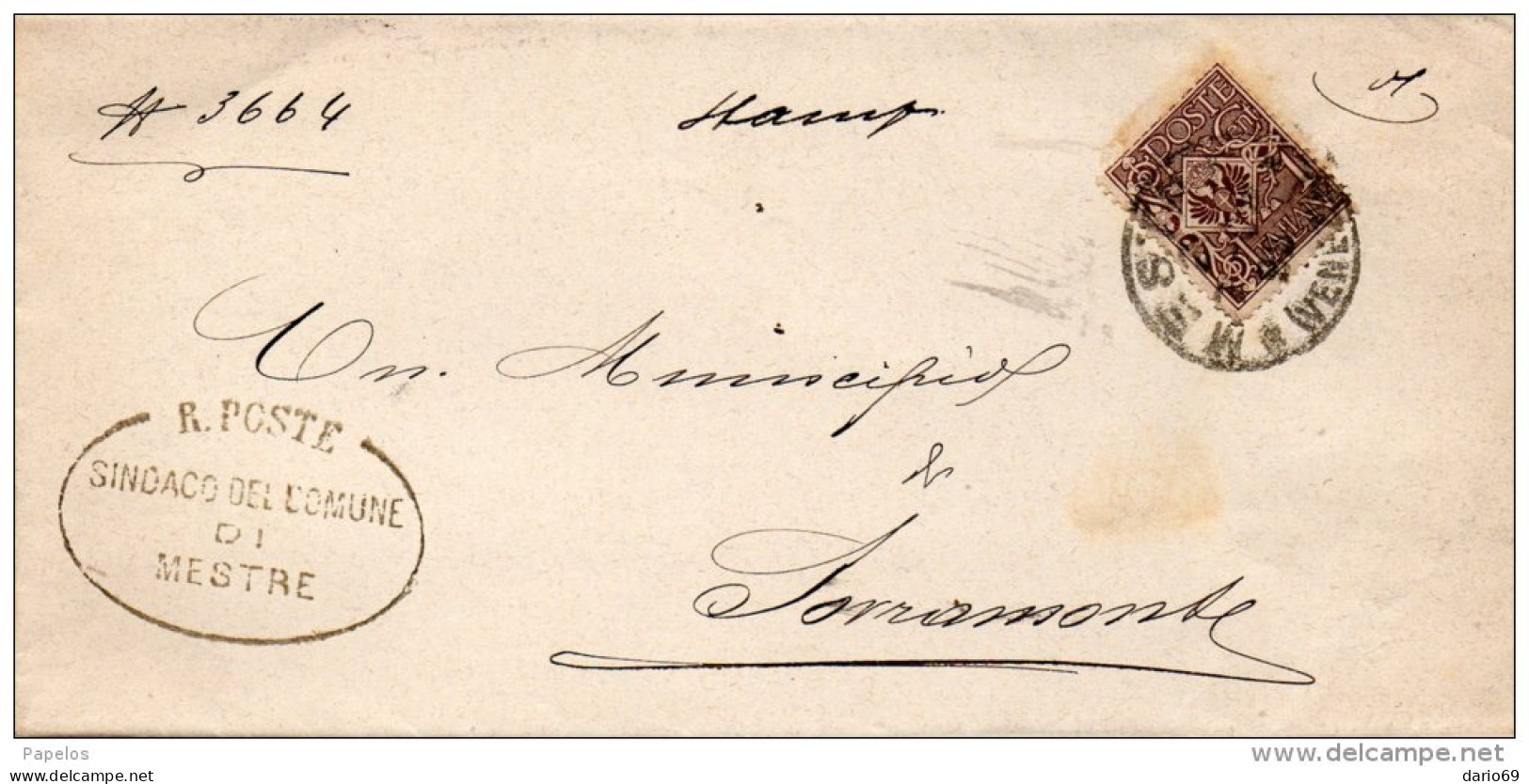 1905  LETTERA  CON ANNULLO MESTRE VENEZIA - Storia Postale