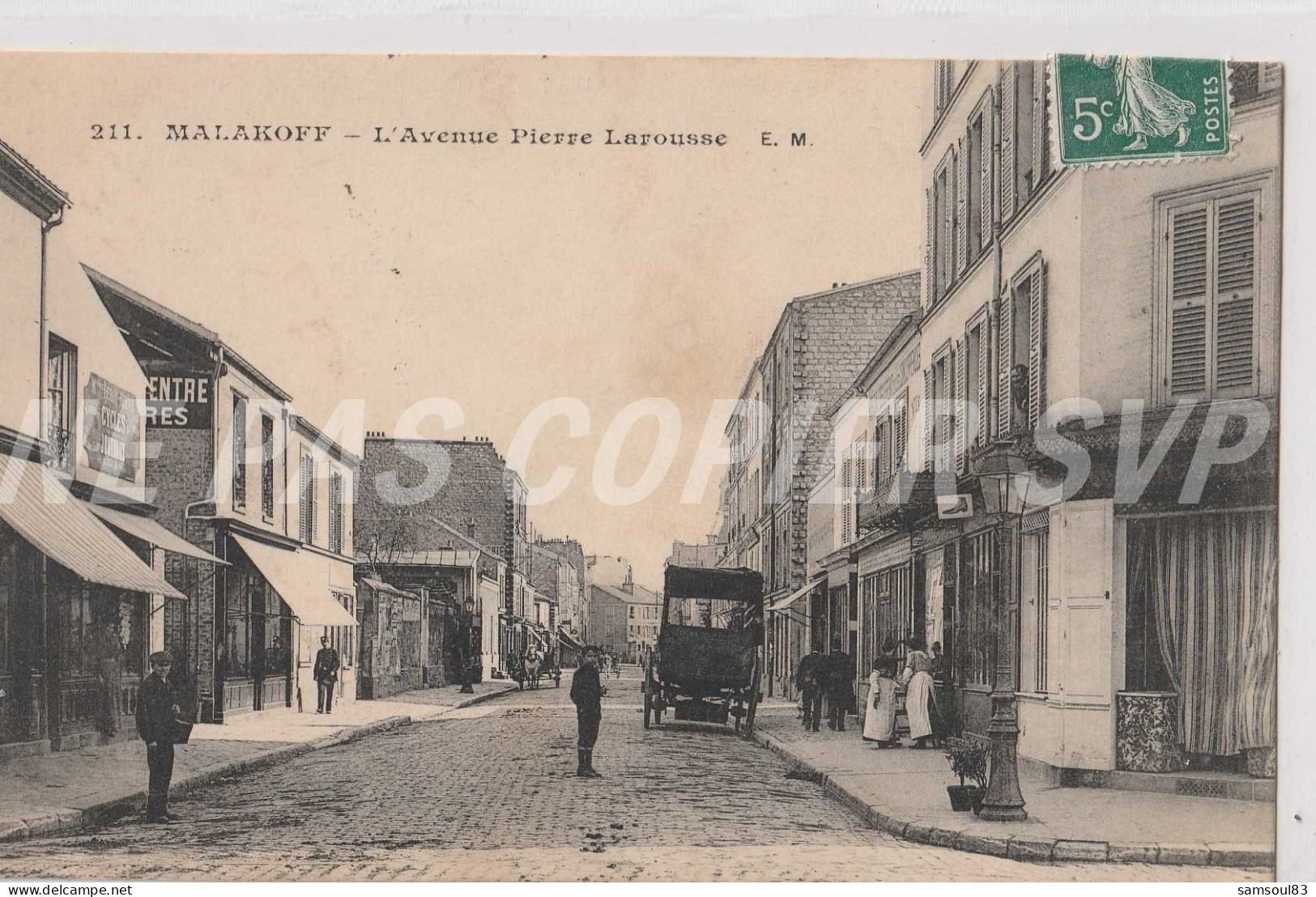 Carte Postale CPA Malakoff (92) Avenue Pierre Larousse 1909 - Malakoff