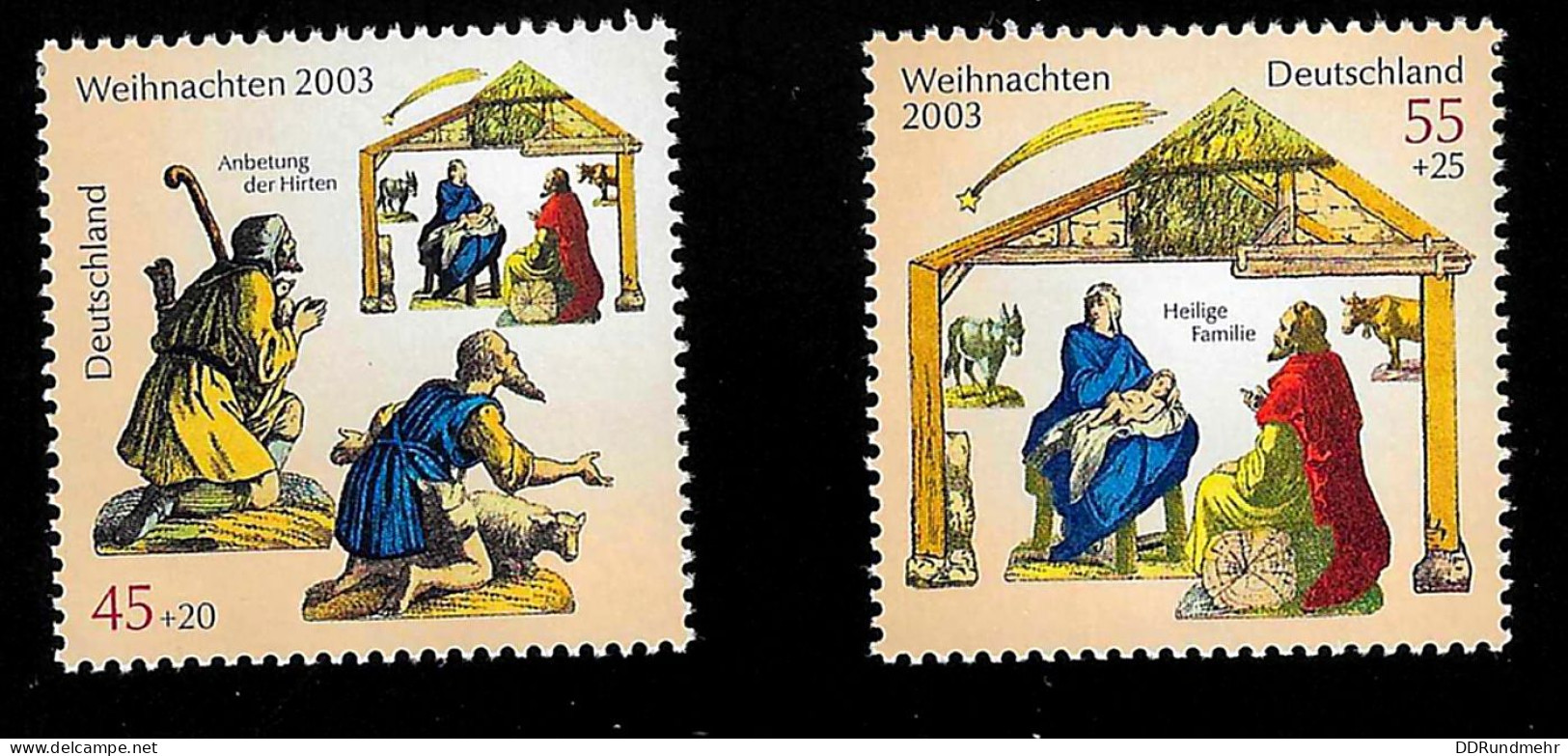 2003 Christmas Michel DE 2369 - 2370 Stamp Number DE B928 - B929 Yvert Et Tellier DE 2198 - 2199 Xx MNH - Ungebraucht