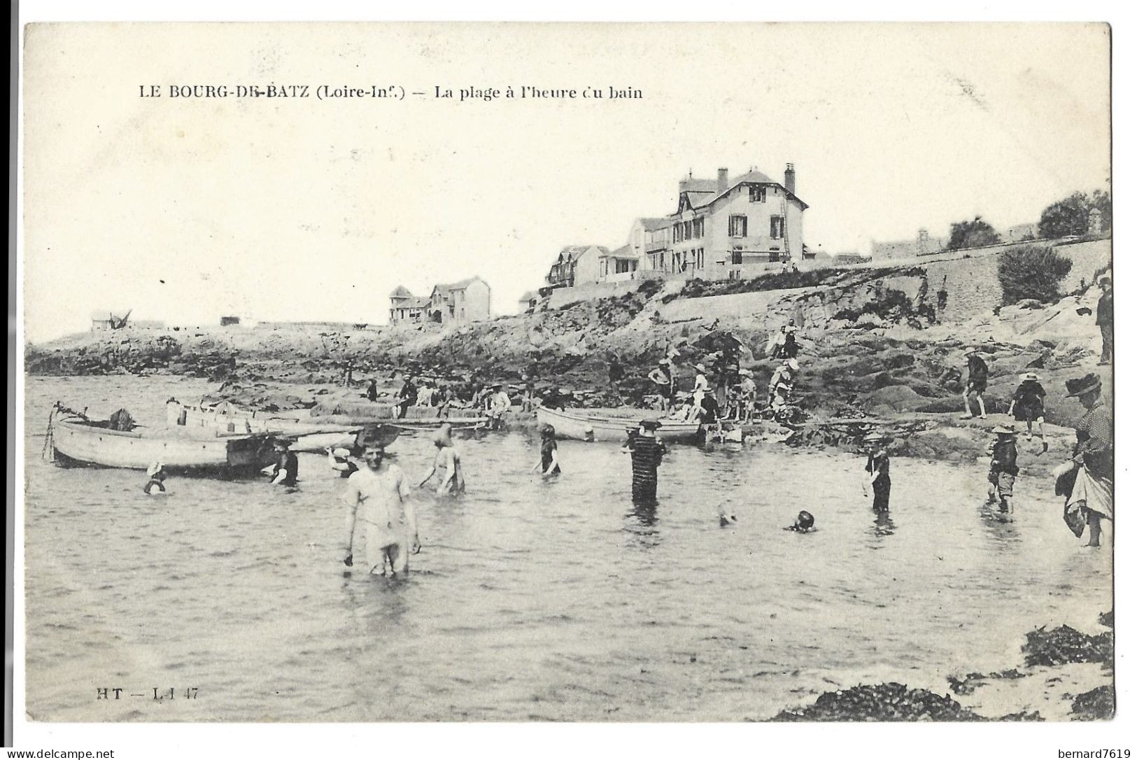 44  Le Bourg  De Batz - La Plage A L'heure Du Bain - Batz-sur-Mer (Bourg De B.)