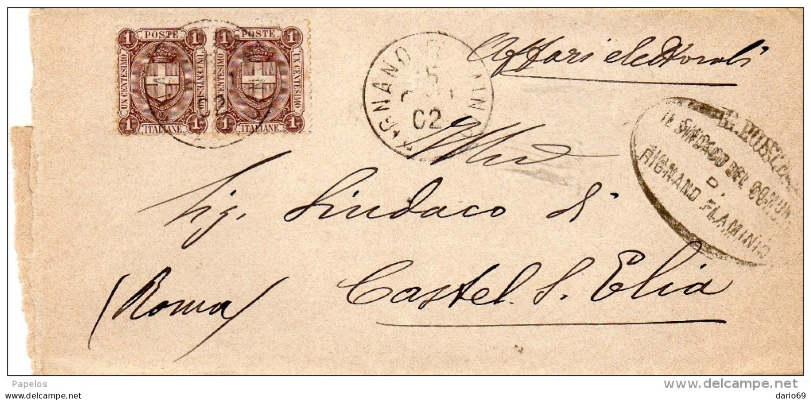 1902  LETTERA CON ANNULLO RIGNANO FLAMINIO ROMA - Poststempel