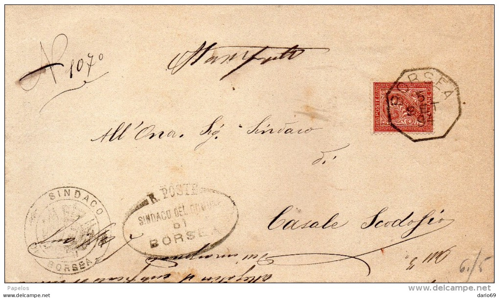 1894  LETTERA CON ANNULLO BORSEA ROVIGO - Storia Postale