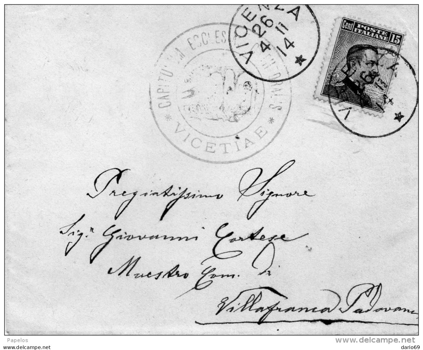 1911 LETTERA CON ANNULLO VICENZA - Poststempel