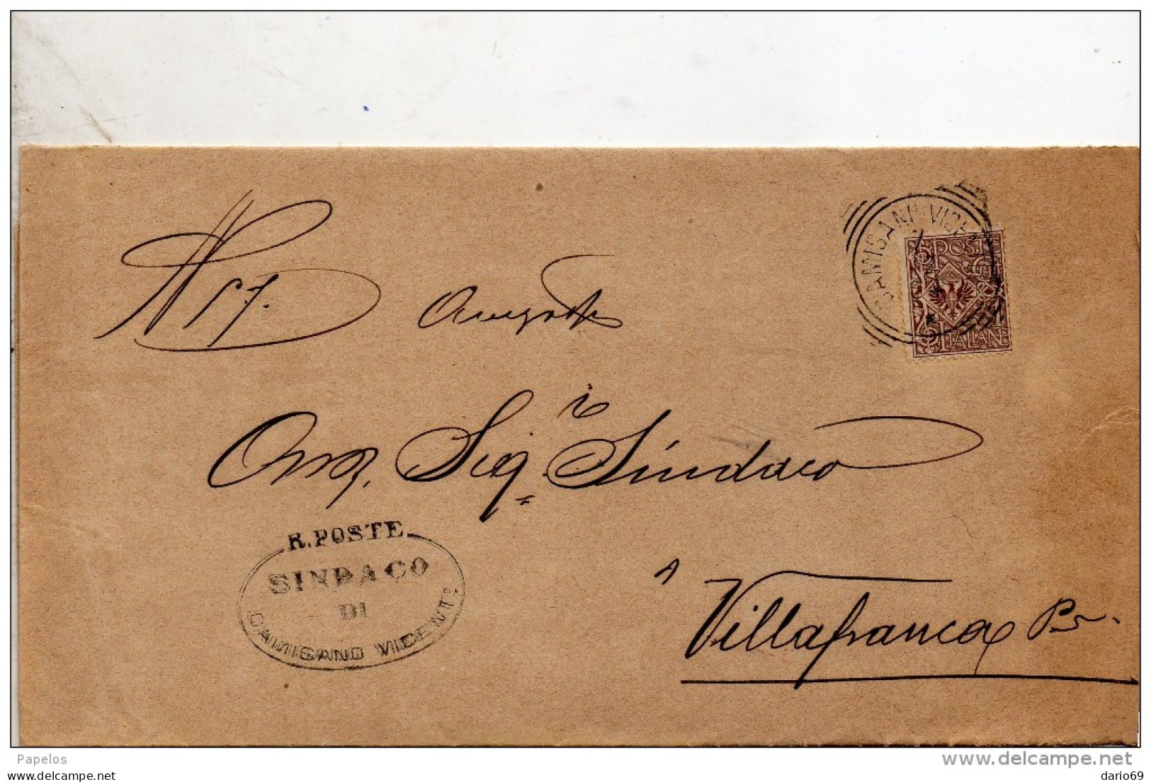 1904  LETTERA CON ANNULLO CAMISANO VICENZA - Storia Postale