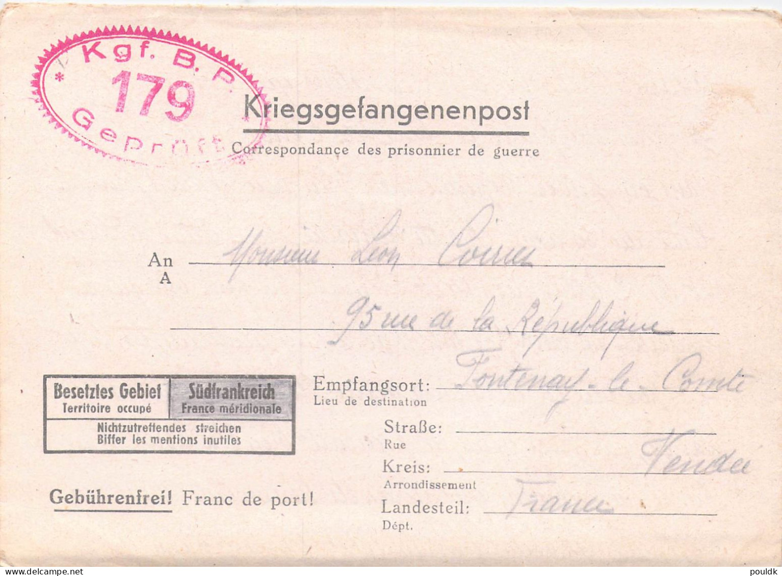 French Prisoner Of War Letter From Poland, M-Stammlager I B Signed 18. June (guess Its 1941). Stalag I-B Hohenstein Was - Militaria