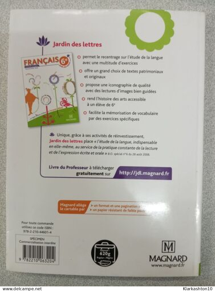 Français 6e Jardin Des Lettres - Sonstige & Ohne Zuordnung