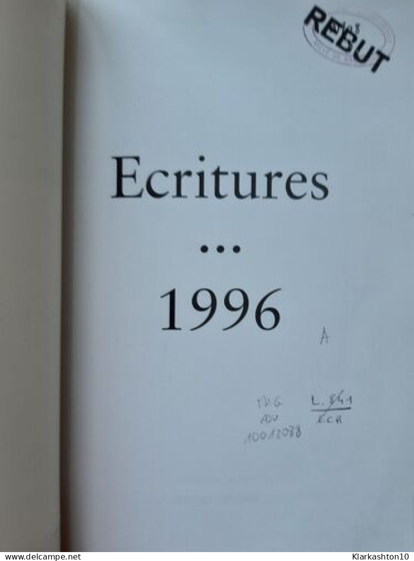 Ecritures 1996 - Other & Unclassified