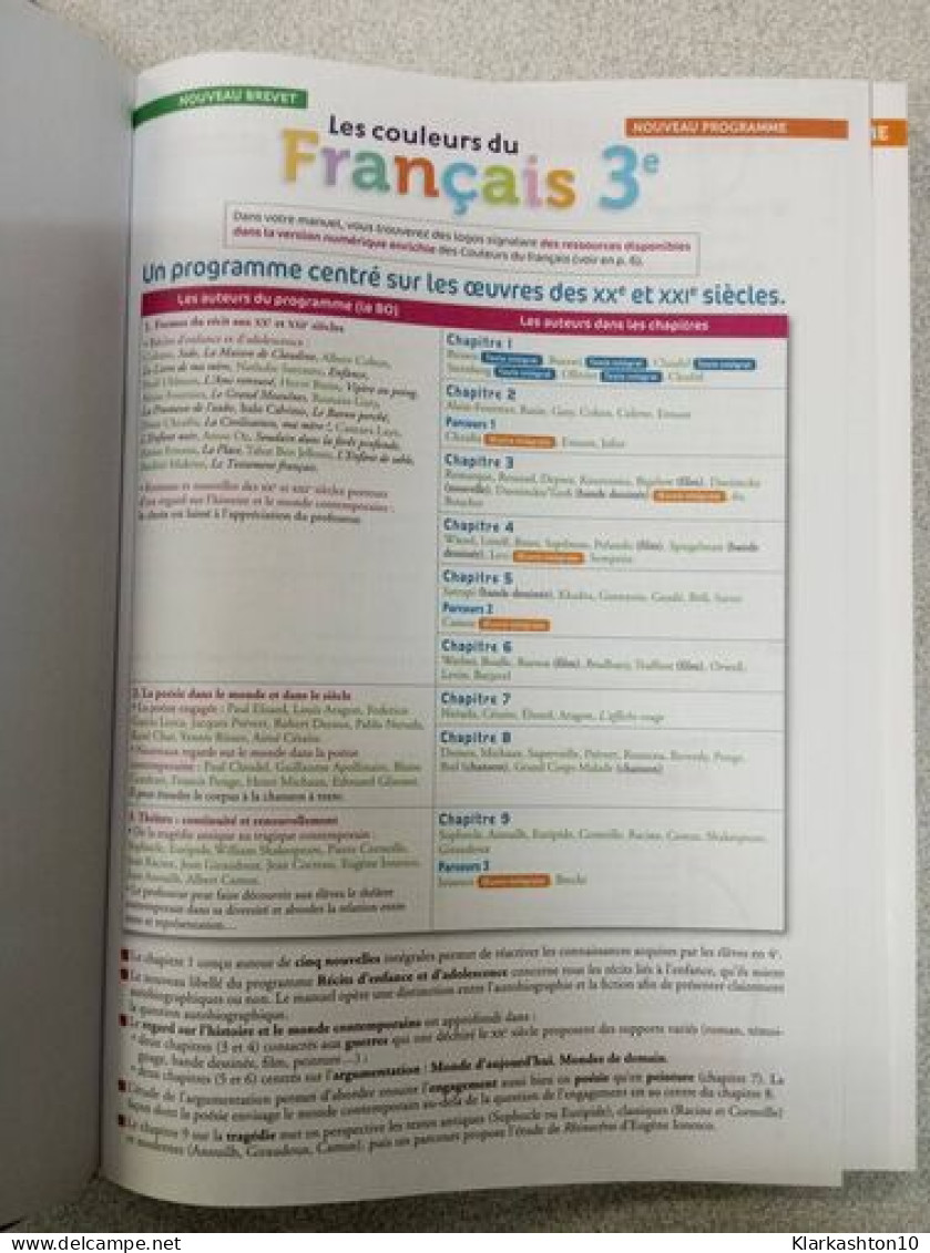 Les Couleurs Du Français 3e - Other & Unclassified