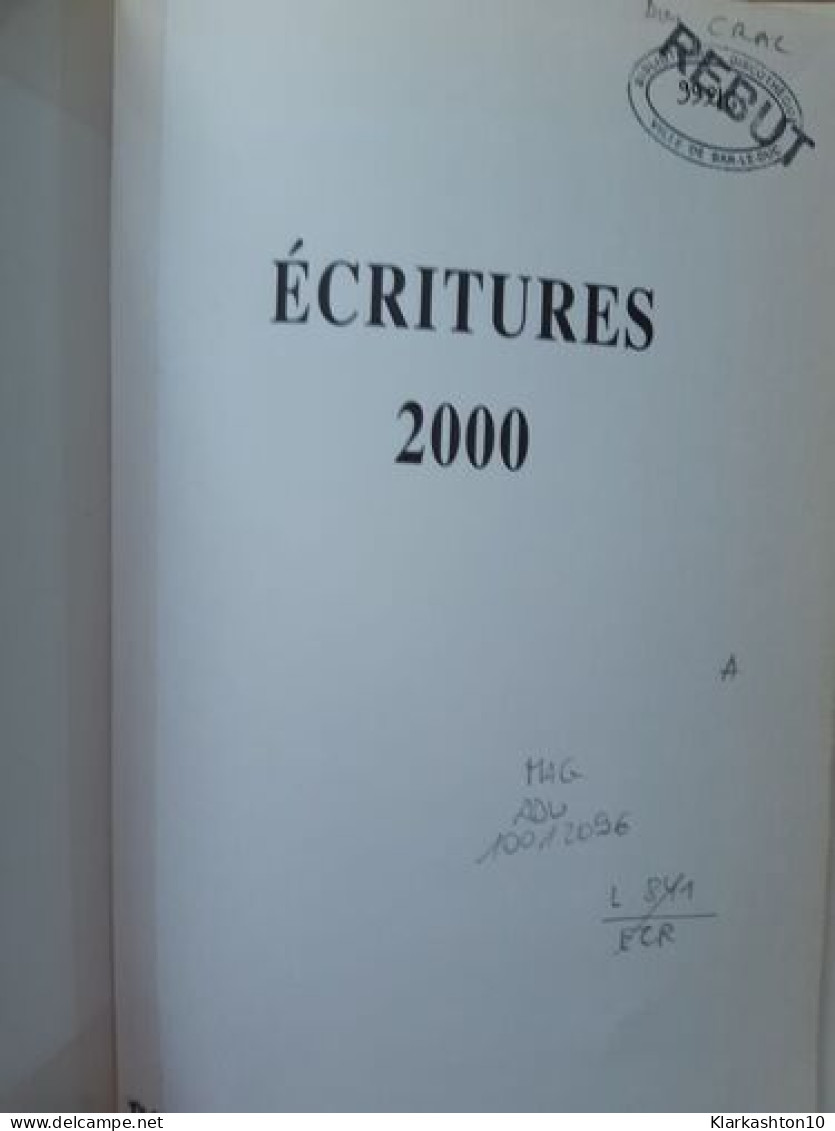 Écritures 2000 - Other & Unclassified