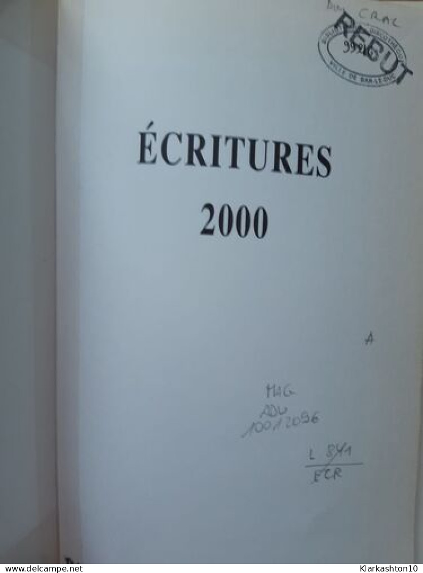 Écritures 2000 - Autres & Non Classés