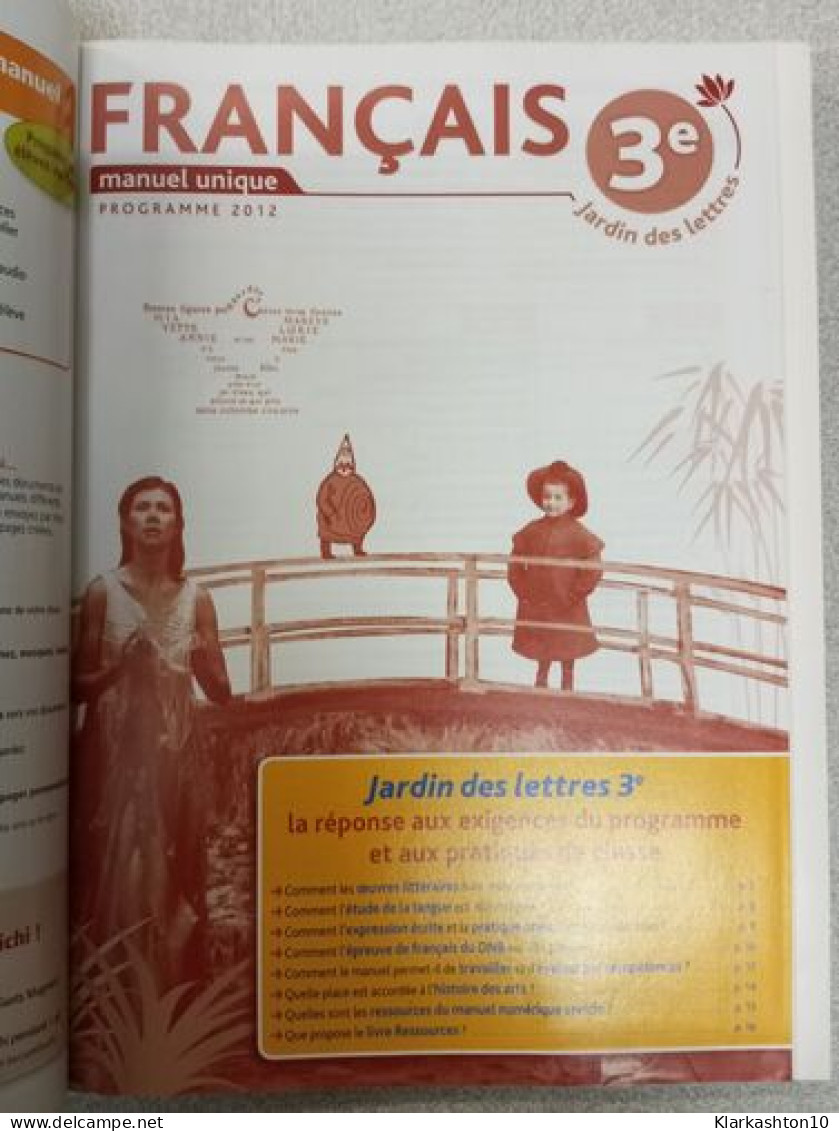 Français 3ème Jardin Des Lettres Prog 2012 - Andere & Zonder Classificatie