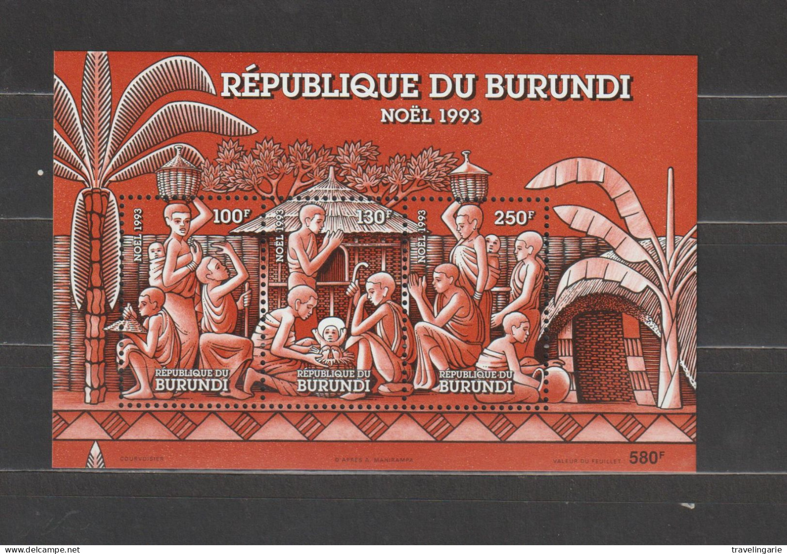 Burundi 1993 Christmas / Noël MNH/ ** - Blokken & Velletjes