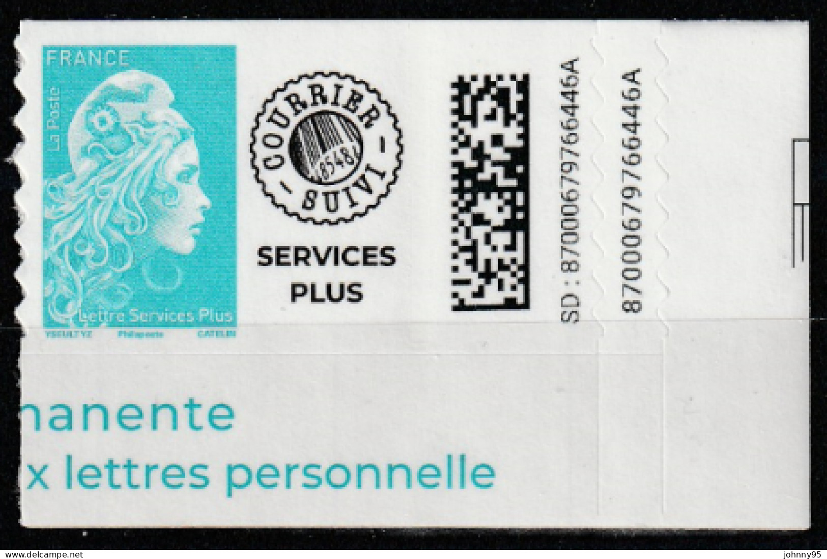 Année 2022 - Marianne L'engagée - Courrier Suivi - Lettre Services Plus - Provenance Bas De Feuille - Other & Unclassified