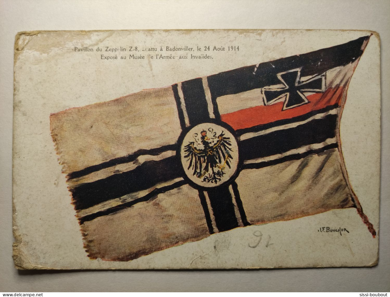 CROIX-ROUGE - Drapeau Du Du Zeppelin Z-8 Abattu à Badonviller - Rode Kruis