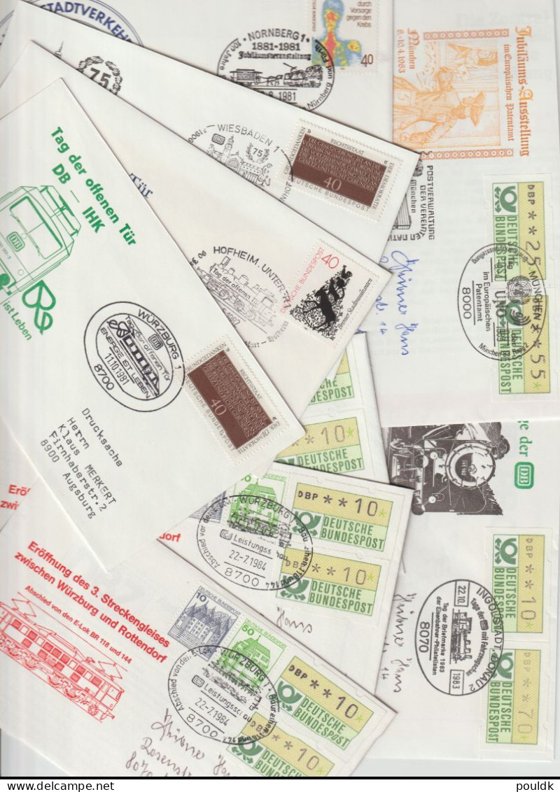 50 Covers With Trains As A Theme, Either Stamps Or Postmarks. Postal Weight 0,27 Kg. Please Read Sales Conditions Under - Eisenbahnen