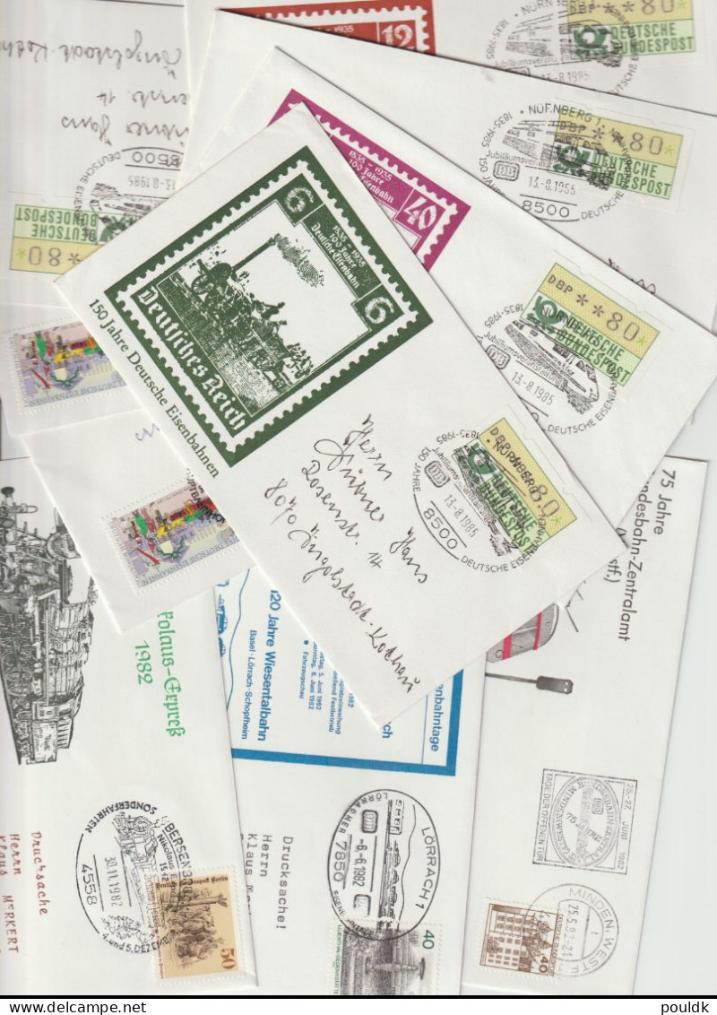 50 Covers With Trains As A Theme, Either Stamps Or Postmarks. Postal Weight 0,27 Kg. Please Read Sales Conditions Under - Treni