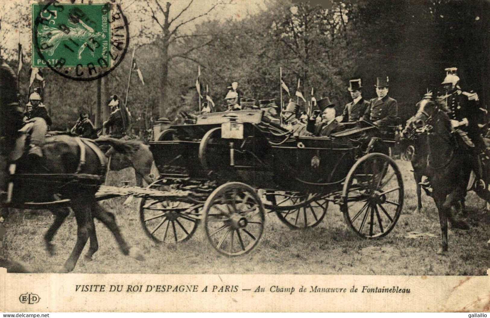 VISITE DU ROI D'ESPAGNE A PARIS AU CHAMP DE MANOEUVRE DE FONTAINEBLEAU - Other & Unclassified