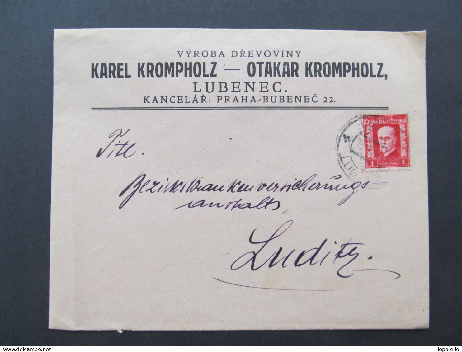BRIEF Lubenec - Luditz Žlutice K. Krompholz Ca. 1930 // P9868 - Covers & Documents