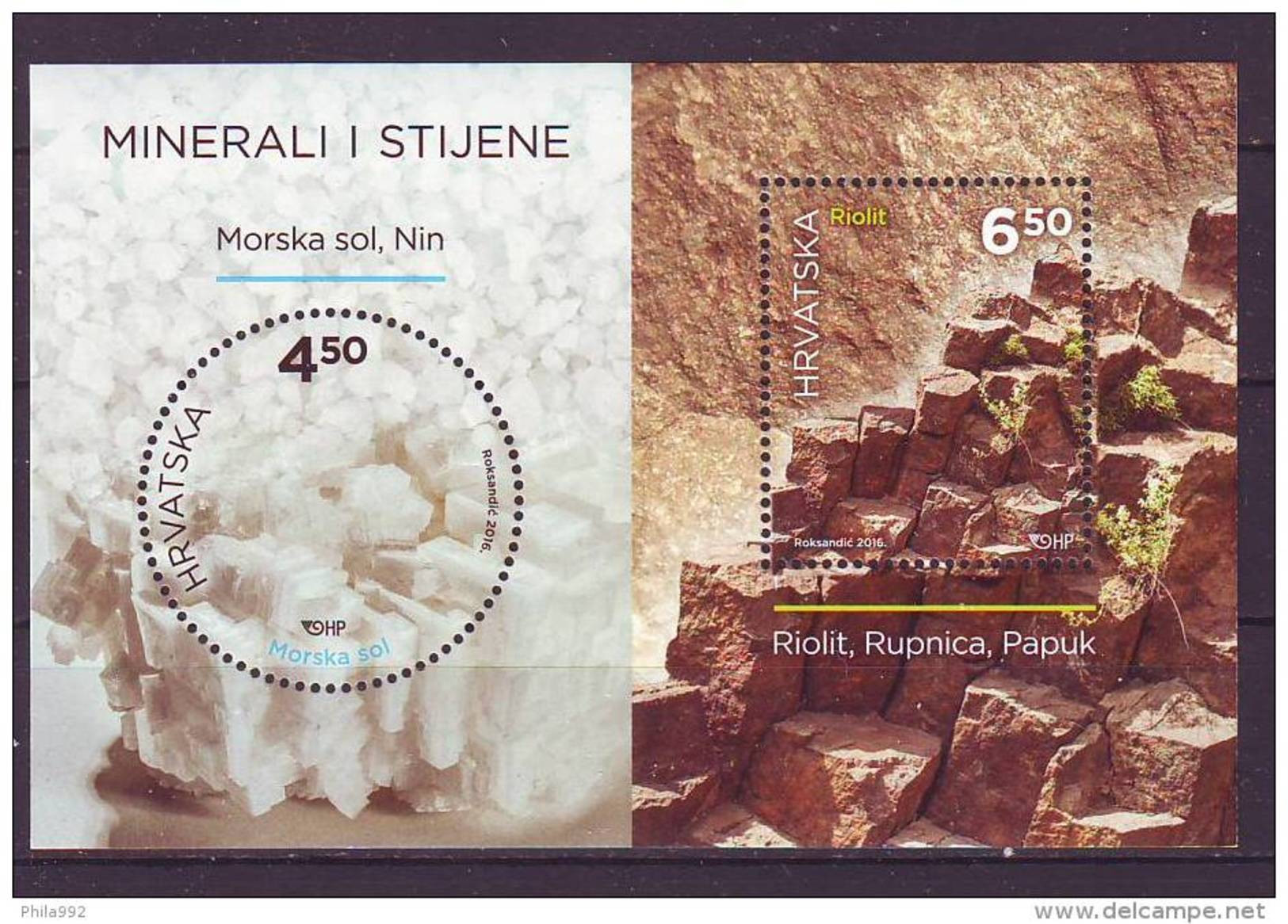 Croatia 2016 Y Minerals And Rocks Sea Salt Rhyolite Block MNH - Kroatien