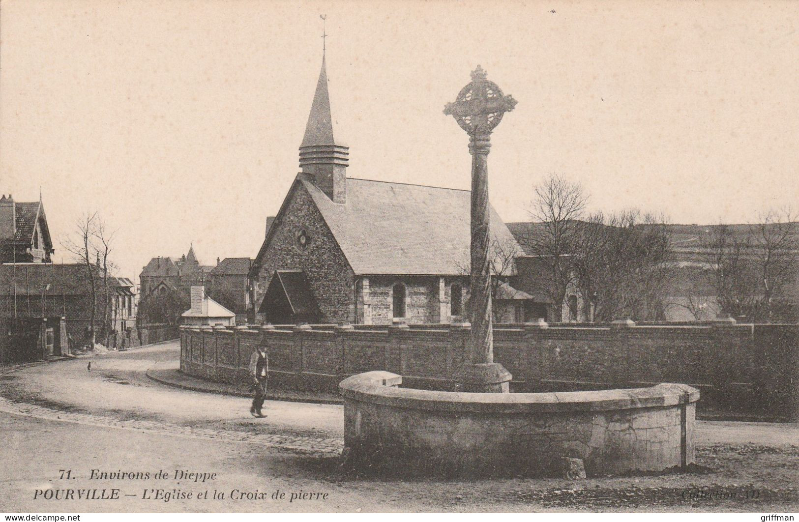 ENVIRONS DE DIEPPE POURVILLE L'EGLISE ET LA CROIX DE PIERRE TBE - Dieppe