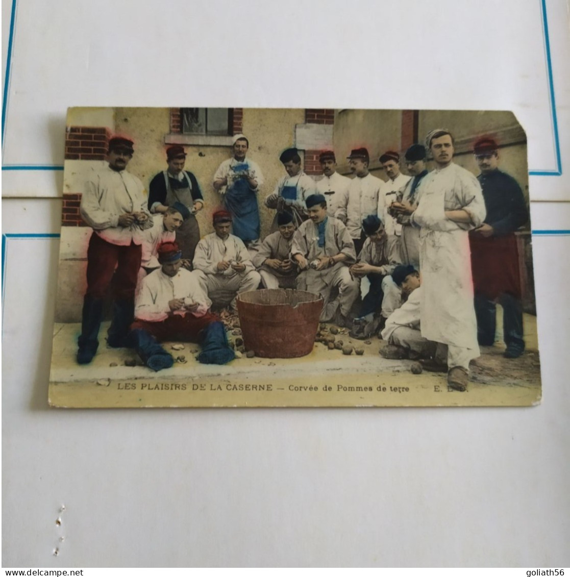 CPA Les Plaisirs De La Caserne - Corvée De Pommes De Terre, Carte Animée, Tampon 1906 - Casernes