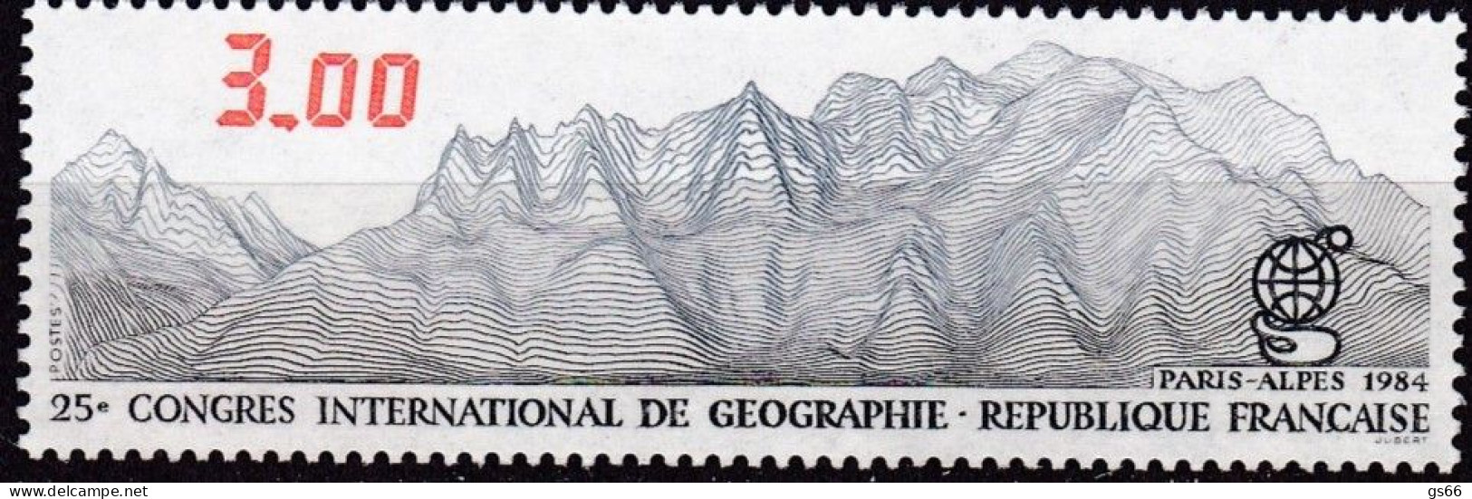 Frankreich, 1984, Mi.Nr. 2458, MNH **, Geografiekongress,  Conférence Sur La Géographie, - Ungebraucht
