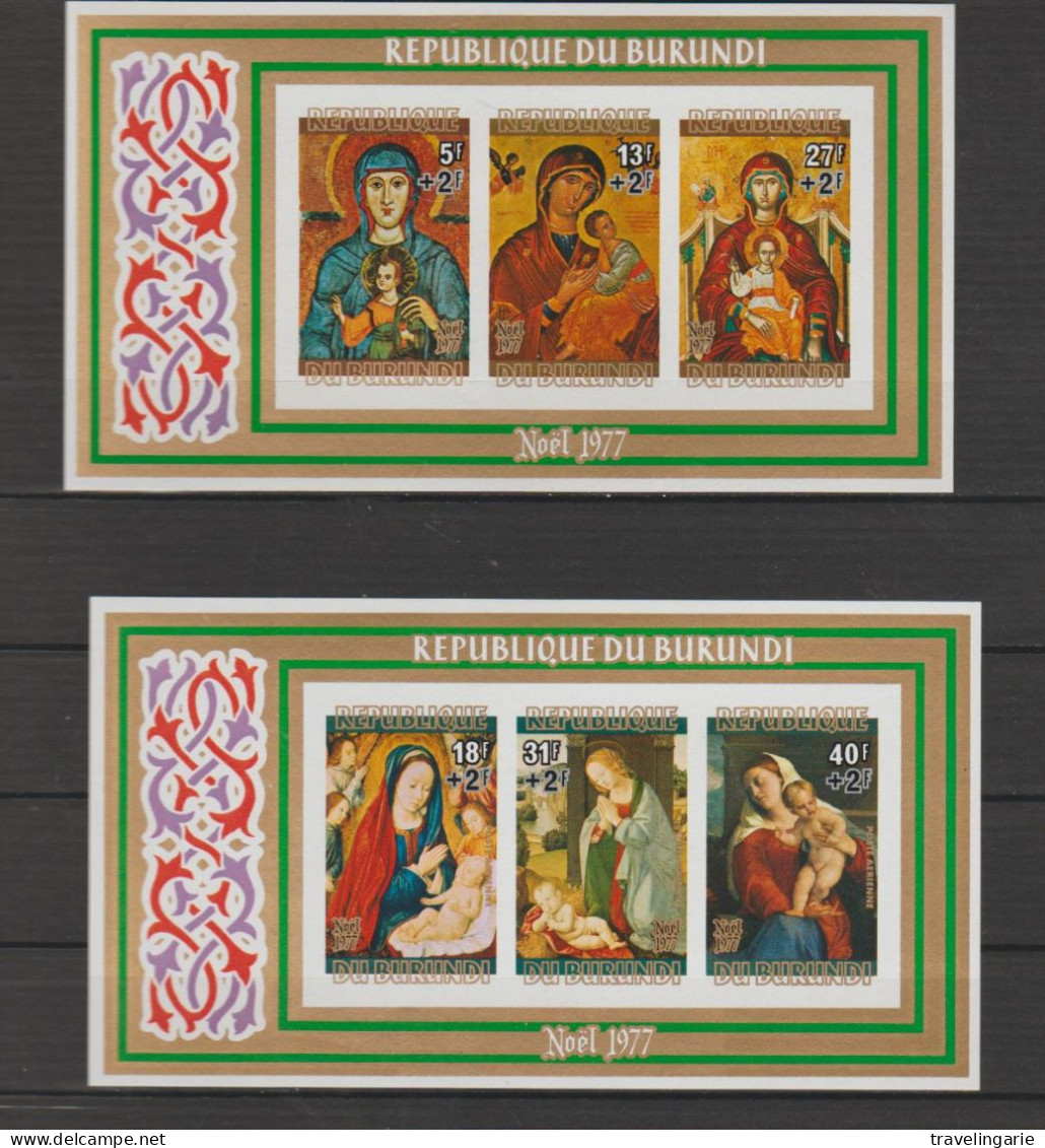 Burundi 1977 Christmas / Noël (II) S/S Imperforate/ND MNH/** - Blocks & Sheetlets