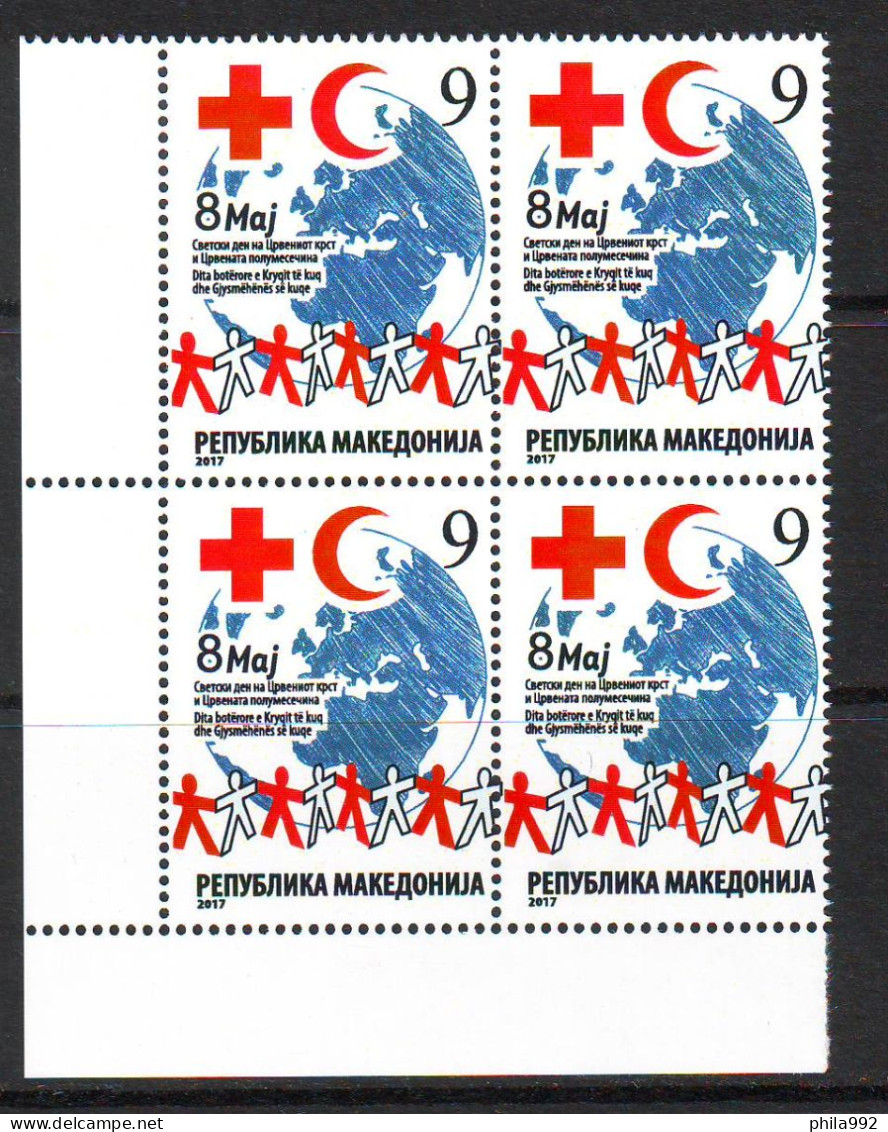 North Macedonia 2017 Chariti Stamp  RED CROSS Block Of 4 Mi.No.177 MNH - North Macedonia