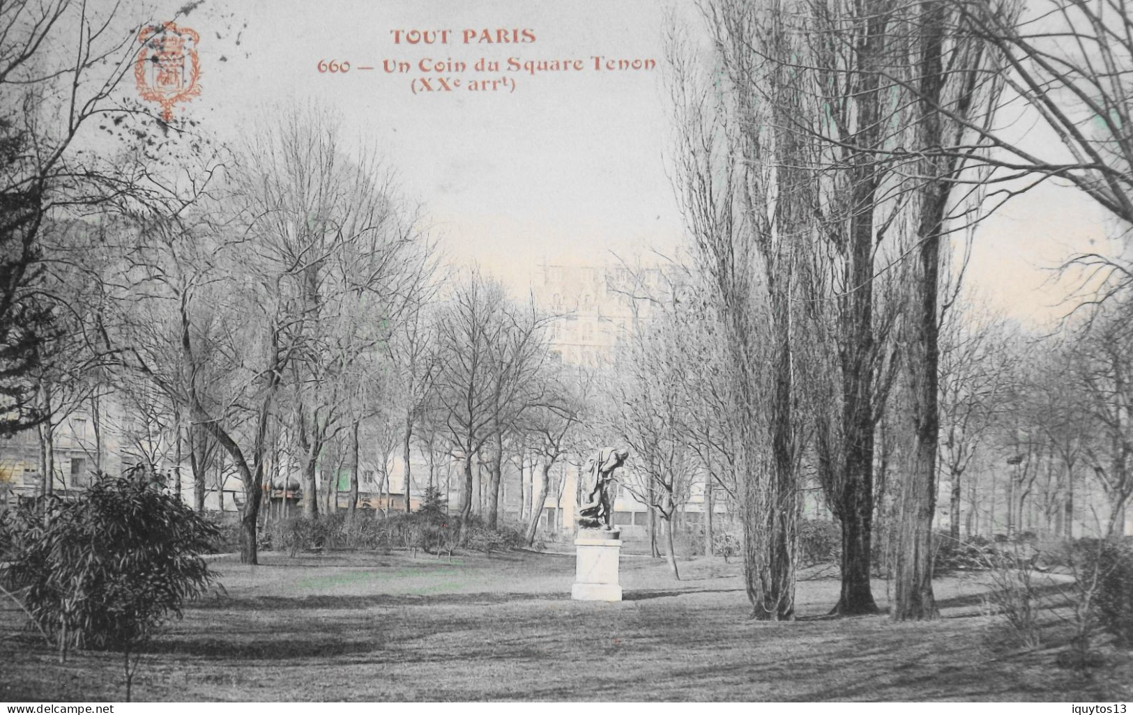 CPA. [75] > TOUT PARIS > N° 660 - UN COIN DU SQUARE TENON - (XXe Arrt.) - 1911 - TBE - Paris (20)
