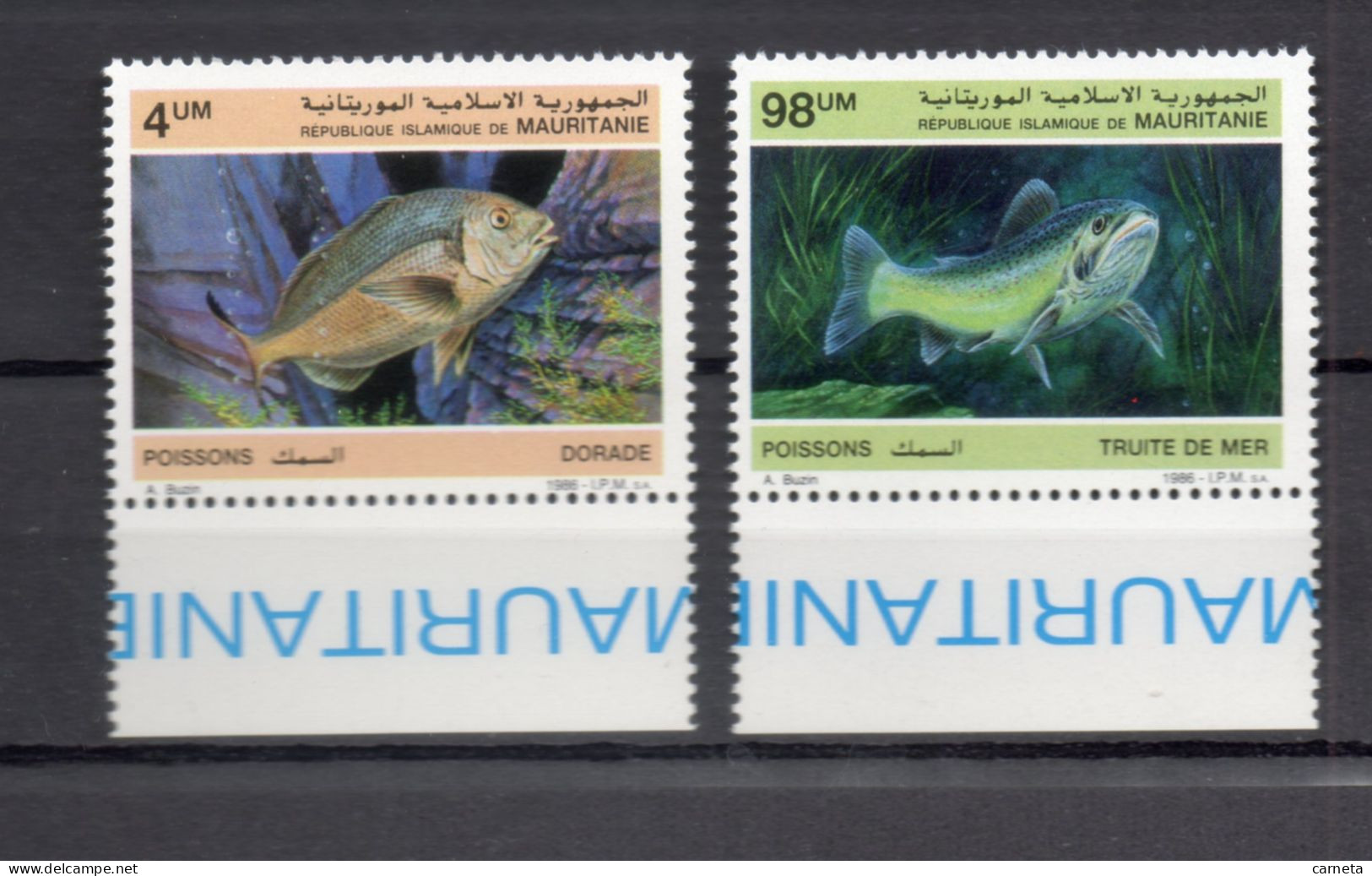 MAURITANIE  N° 592 + 593   NEUFS SANS CHARNIERE   COTE 7.50€    POISSON ANIMAUX FAUNE - Mauritania (1960-...)