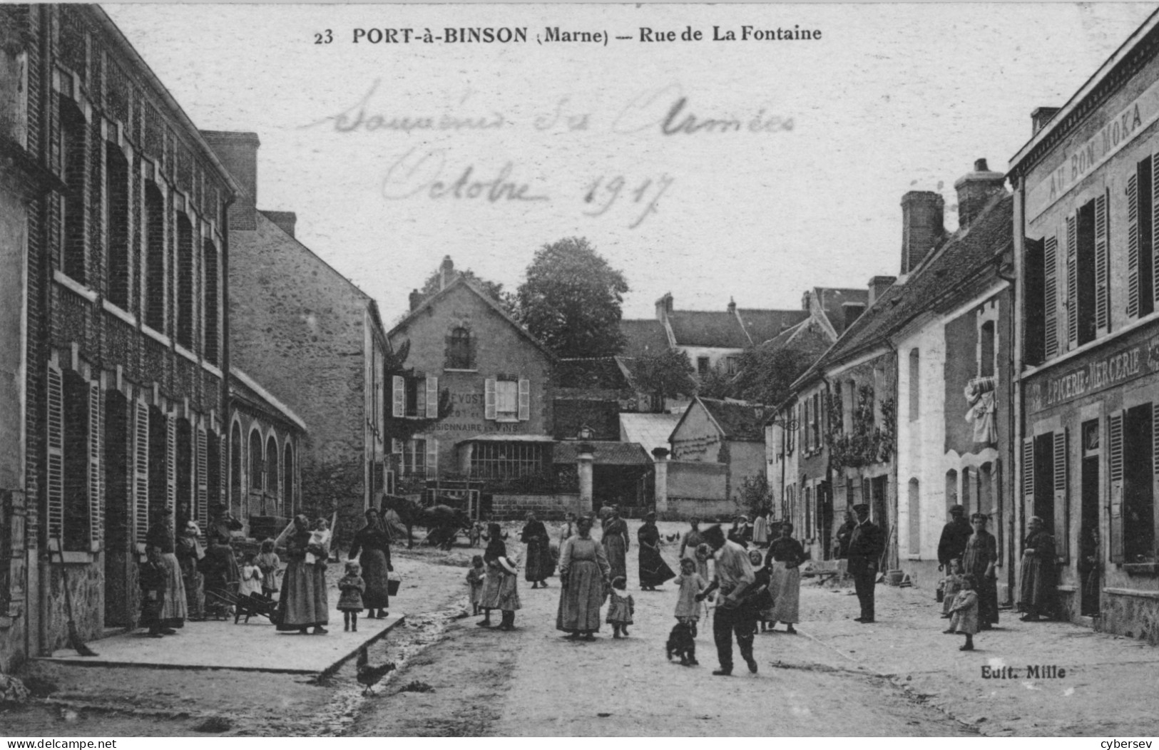 PORT-à-BINSON - Rue De La Fontaine - " Au Bon Moka " Epicerie-Mercerie - Belle Animation - Other & Unclassified