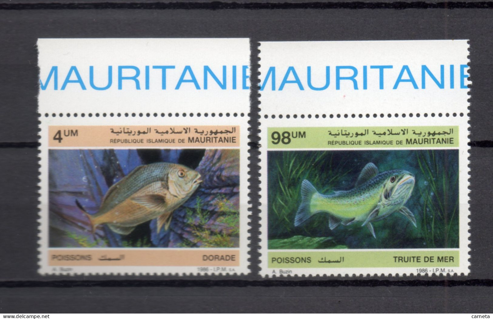 MAURITANIE  N° 592 + 593   NEUFS SANS CHARNIERE   COTE 7.50€    POISSON ANIMAUX FAUNE - Mauritanie (1960-...)