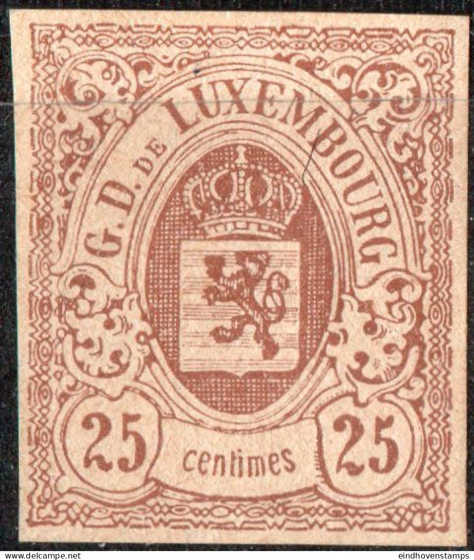 Luxemburg 1859 Fake 25 C Brown - 1859-1880 Armoiries