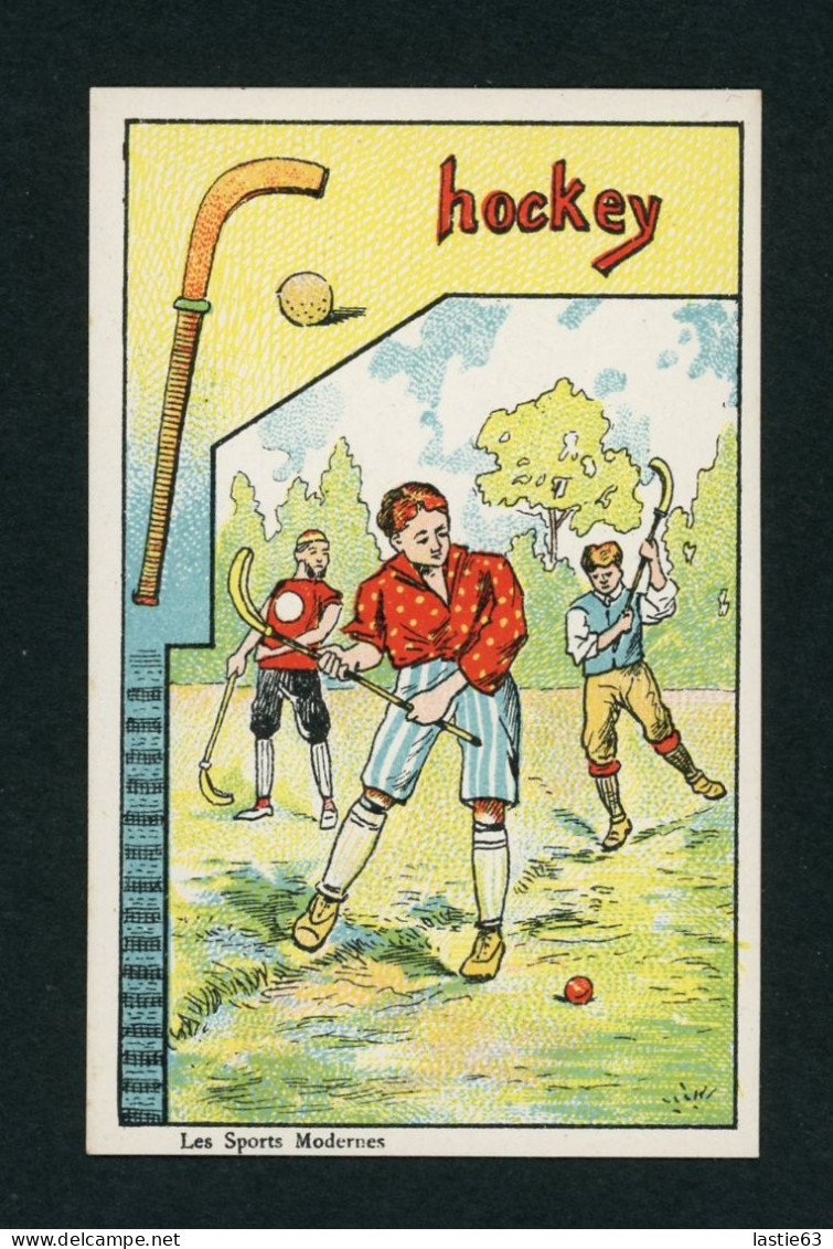 CHROMO   IMAGE  Les  Sports  Modernes   Courbe-Rouzet  Parfait état Jamais Collé  11x7 Cm  Hockey - Autres & Non Classés