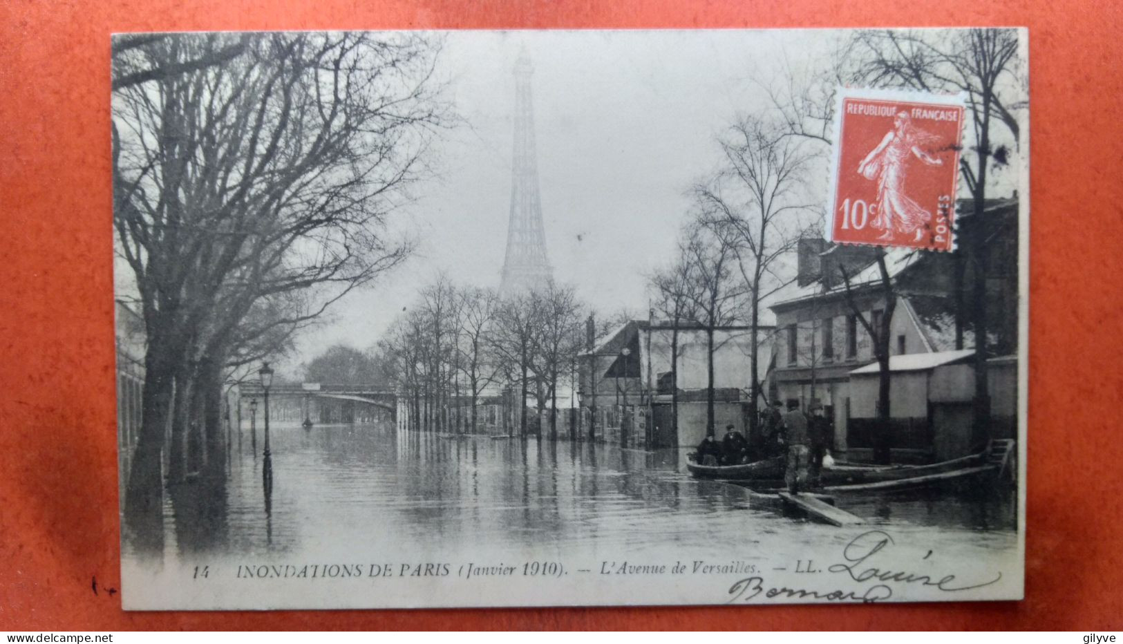 CPA (75) Inondations De Paris.1910. L'Avenue De Versailles. (7A.780) - Alluvioni Del 1910