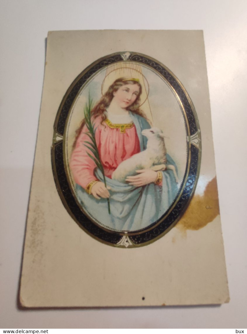 SANTA AGNESE OVALE A RILIEVO RELIGIONE  NON VIAGGIATA  COME DA FOTO FORMATO PICCOLO CA - Vergine Maria E Madonne