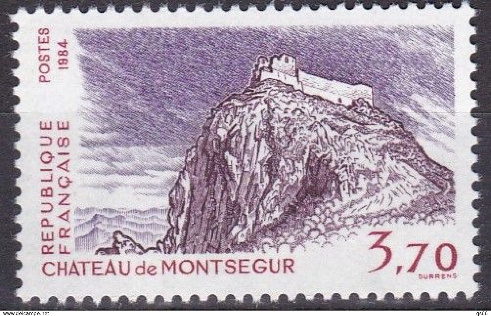 Frankreich, 1984, Mi.Nr. 2461, MNH **,  Tourisme : Ruines De La Forteresse De Montségur - Unused Stamps