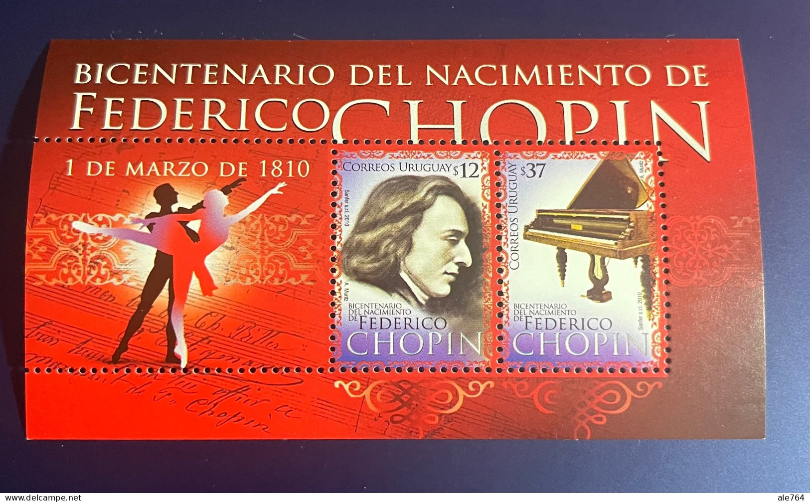 Uruguay 2010, Federic Chopin, Compositor, Sheet, Sc 2298, MNH. - Uruguay