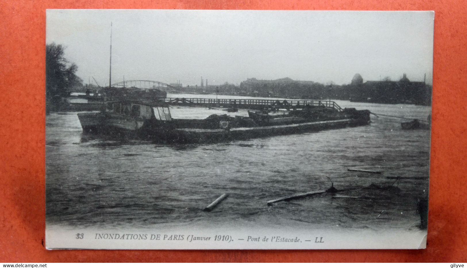 CPA (75) Inondations De Paris.1910. Pont  De L'estacade. (7A.786) - Alluvioni Del 1910