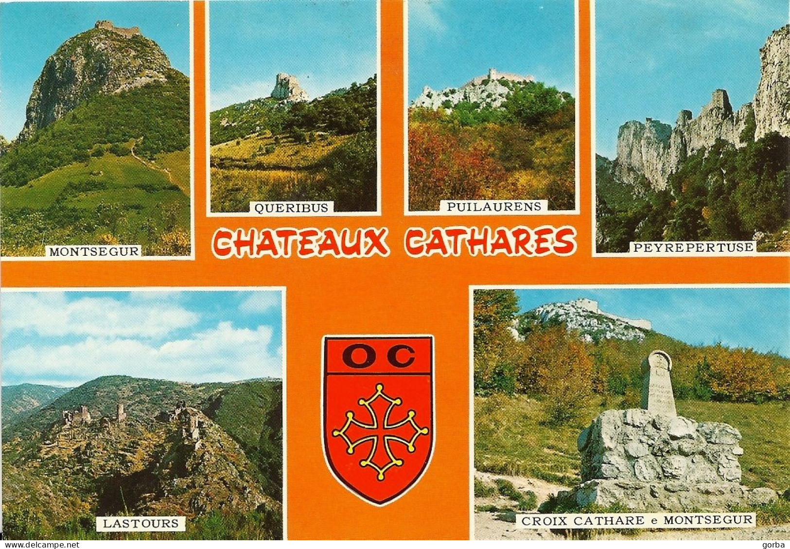 *CPM - CHATEAUX CATHARES - Multi-vues - Puylaurens, Montsegur, Peyrepertuse, Queribus, Lastours Et Croix Cathare - Schlösser