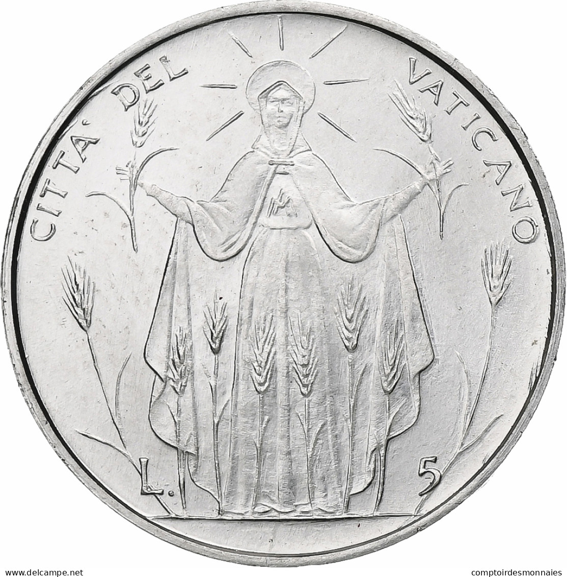 Vatican, Paul VI, 5 Lire, 1968 (Anno VI), Rome, Aluminium, SPL+, KM:102 - Vatican