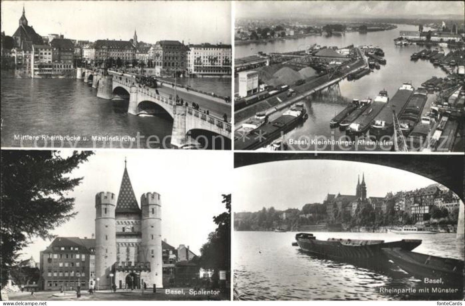 12921519 Basel BS Mittlere Rheinbruecke Und Martinskirche Kleinhueninger Rheinha - Sonstige & Ohne Zuordnung